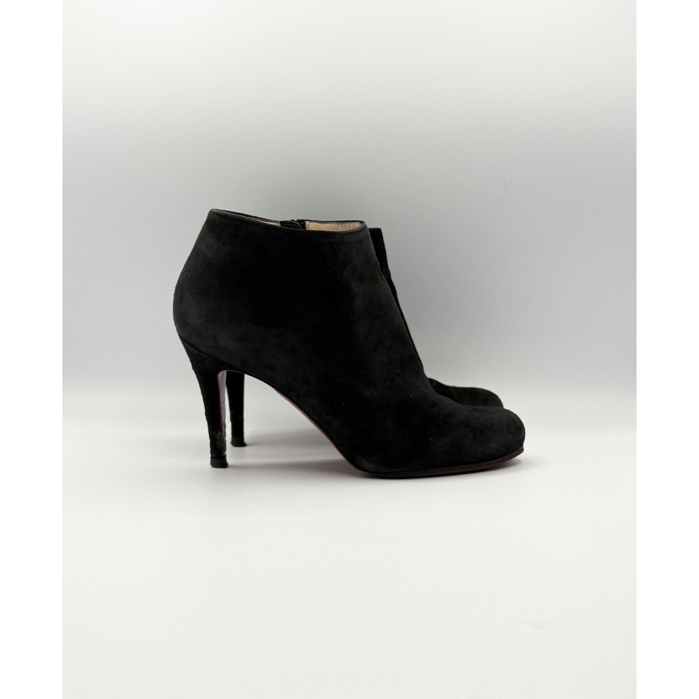 Christian Louboutin Belle 100 Black Suede Stiletto Heel Ankle Boots Size EU 37